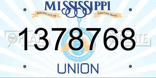 1378768 Mississippi License Plate