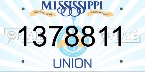 1378811 Mississippi License Plate