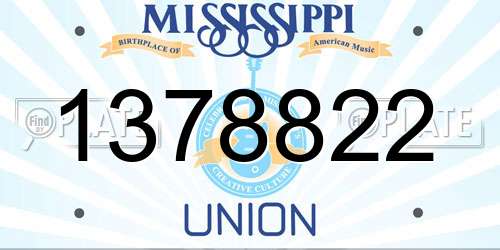 1378822 Mississippi License Plate