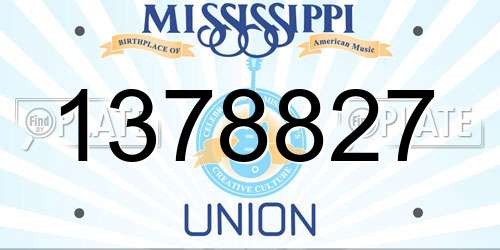 1378827 Mississippi License Plate