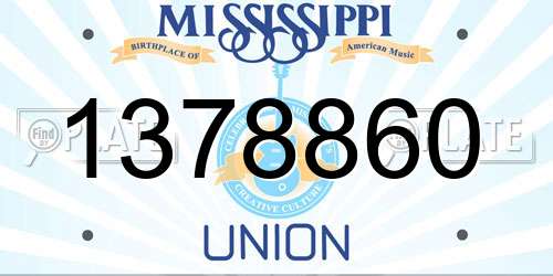 1378860 Mississippi License Plate