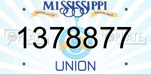 1378877 Mississippi License Plate
