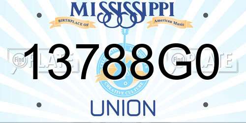 13788G0 Mississippi License Plate