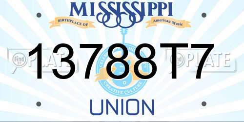 13788T7 Mississippi License Plate