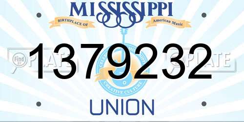 1379232 Mississippi License Plate