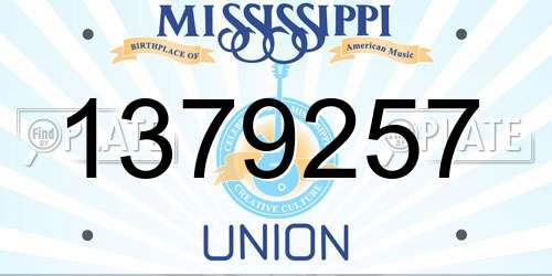 1379257 Mississippi License Plate