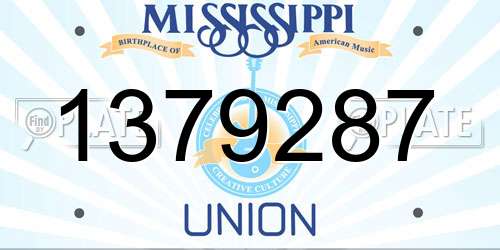 1379287 Mississippi License Plate