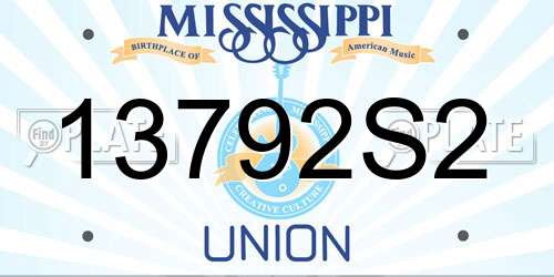 13792S2 Mississippi License Plate
