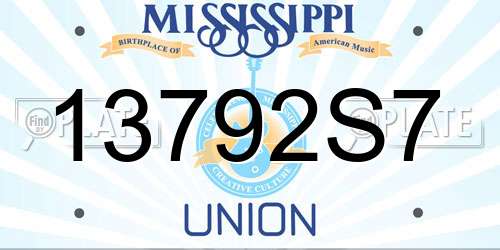 13792S7 Mississippi License Plate
