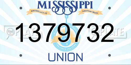1379732 Mississippi License Plate