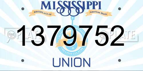 1379752 Mississippi License Plate