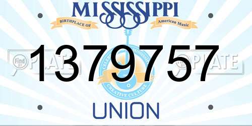 1379757 Mississippi License Plate