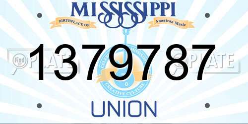1379787 Mississippi License Plate