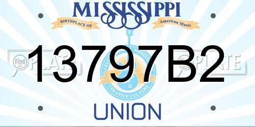 13797B2 Mississippi License Plate