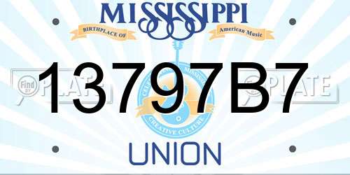 13797B7 Mississippi License Plate