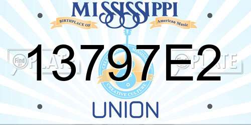 13797E2 Mississippi License Plate