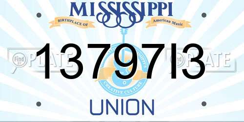 13797I3 Mississippi License Plate