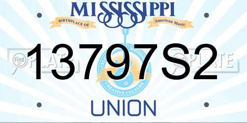 13797S2 Mississippi License Plate