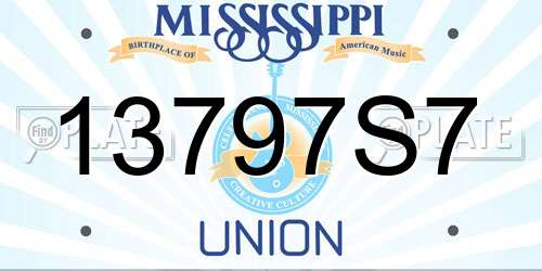 13797S7 Mississippi License Plate