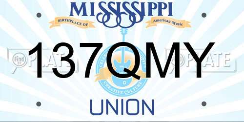137QMY Mississippi License Plate