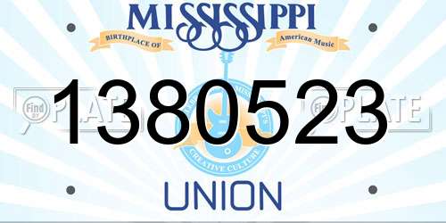 1380523 Mississippi License Plate