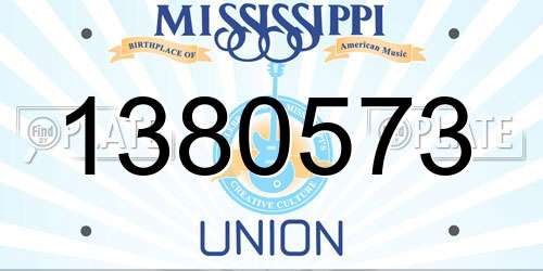 1380573 Mississippi License Plate