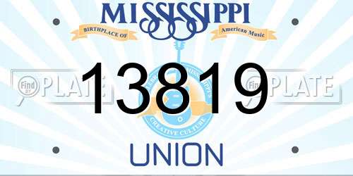 13819 Mississippi License Plate
