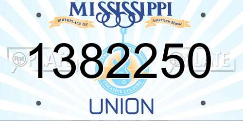 1382250 Mississippi License Plate