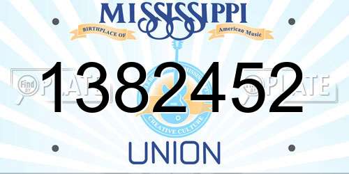 1382452 Mississippi License Plate