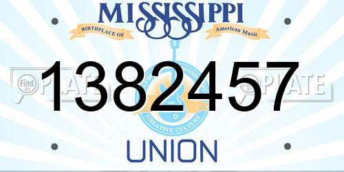 1382457 Mississippi License Plate