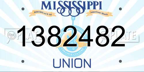 1382482 Mississippi License Plate