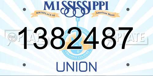 1382487 Mississippi License Plate