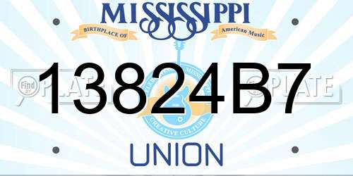 13824B7 Mississippi License Plate