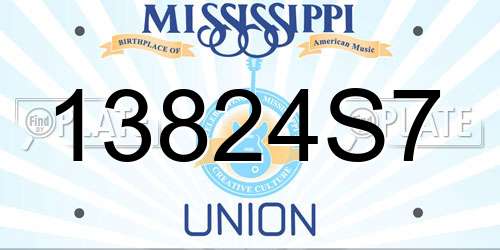 13824S7 Mississippi License Plate