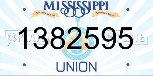 1382595 Mississippi License Plate