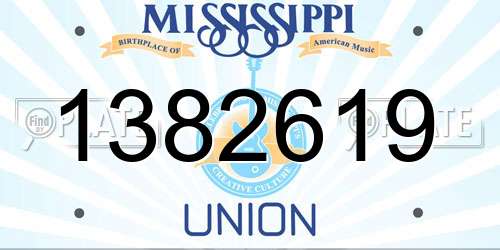 1382619 Mississippi License Plate