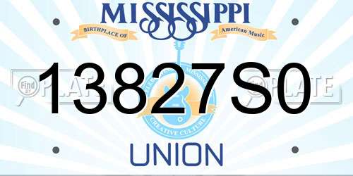 13827S0 Mississippi License Plate