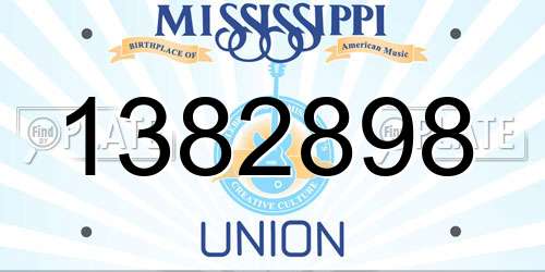 1382898 Mississippi License Plate