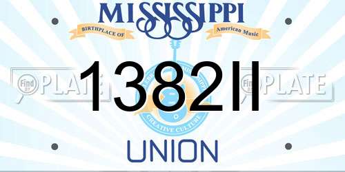 1382II Mississippi License Plate