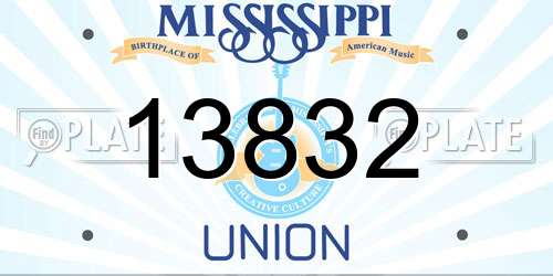 13832 Mississippi License Plate