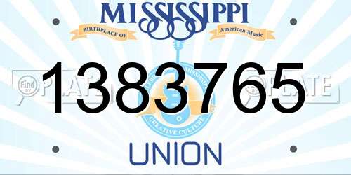 1383765 Mississippi License Plate