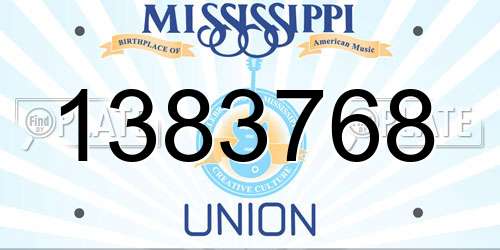 1383768 Mississippi License Plate
