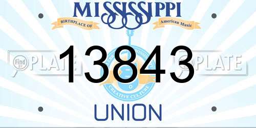 13843 Mississippi License Plate