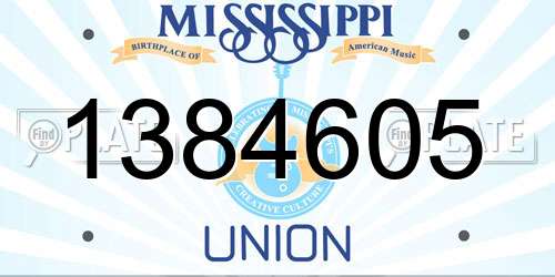 1384605 Mississippi License Plate