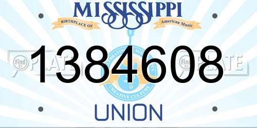 1384608 Mississippi License Plate
