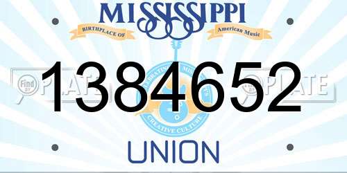 1384652 Mississippi License Plate