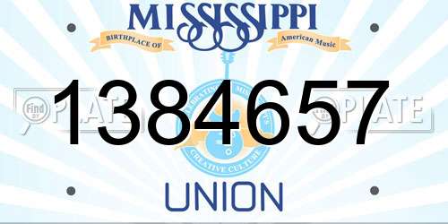 1384657 Mississippi License Plate