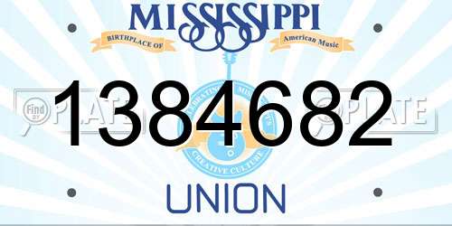 1384682 Mississippi License Plate