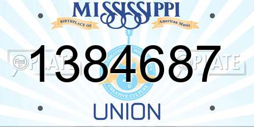 1384687 Mississippi License Plate