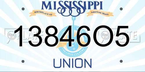 13846O5 Mississippi License Plate